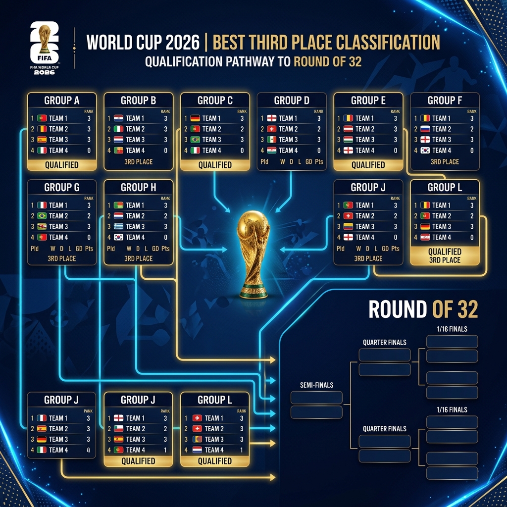 Sistema de clasificación de los mejores terceros del Mundial 2026
